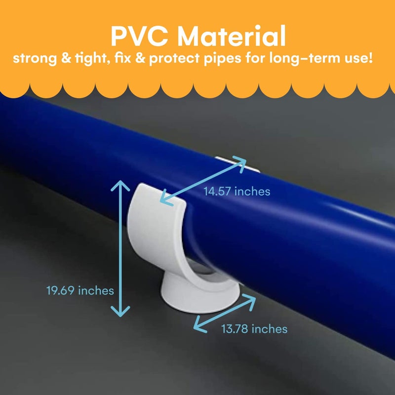 Noa Store حاملات أنابيب PEX 1/2 بوصة من متجر نوا 130 قطعة | مشابك أنابيب المياه PVC U-Hook | مشابك دعم الأنابيب PEX-AL-PEX - Image 2